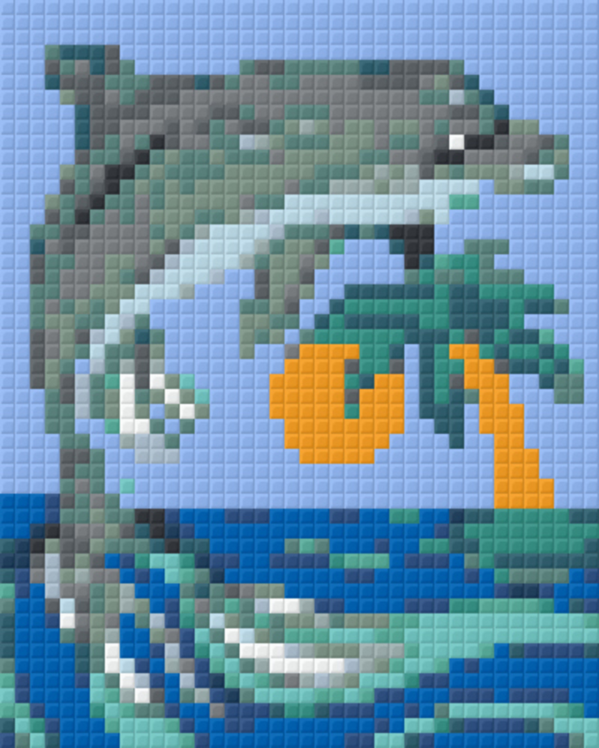 Dolphin And Island One [1] Baseplate PixelHobby Mini-mosaic Art Kit image 0